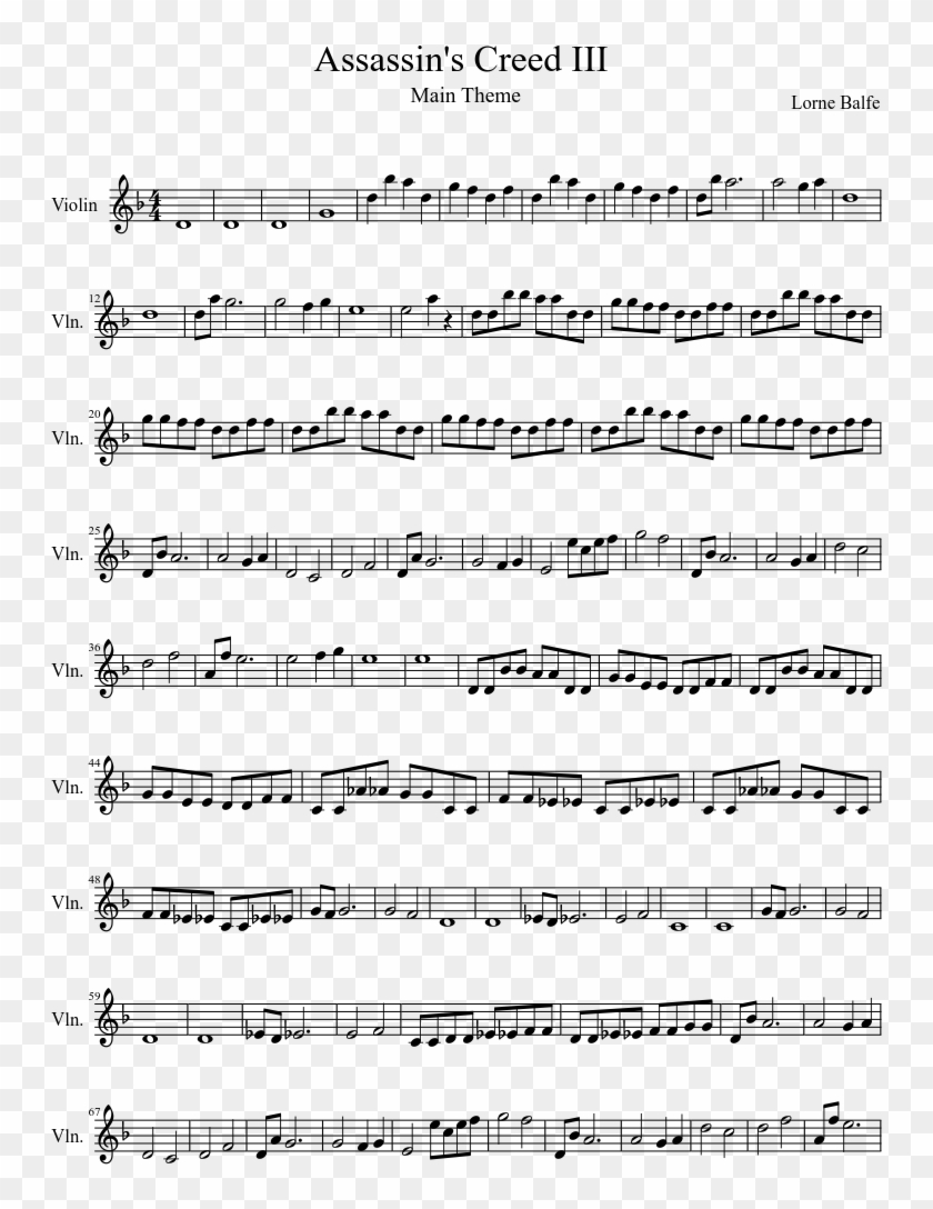 Assassin's Creed Iii - Time To Say Goodbye Partitura, HD Png Download ...